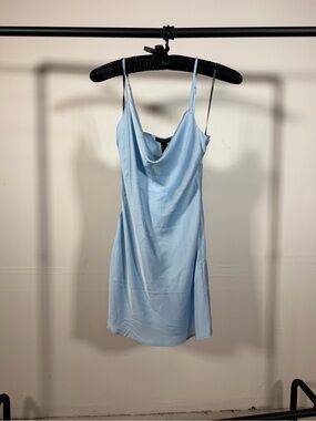 Forever 21 Powder Blue Satin Cowl Slip Dress